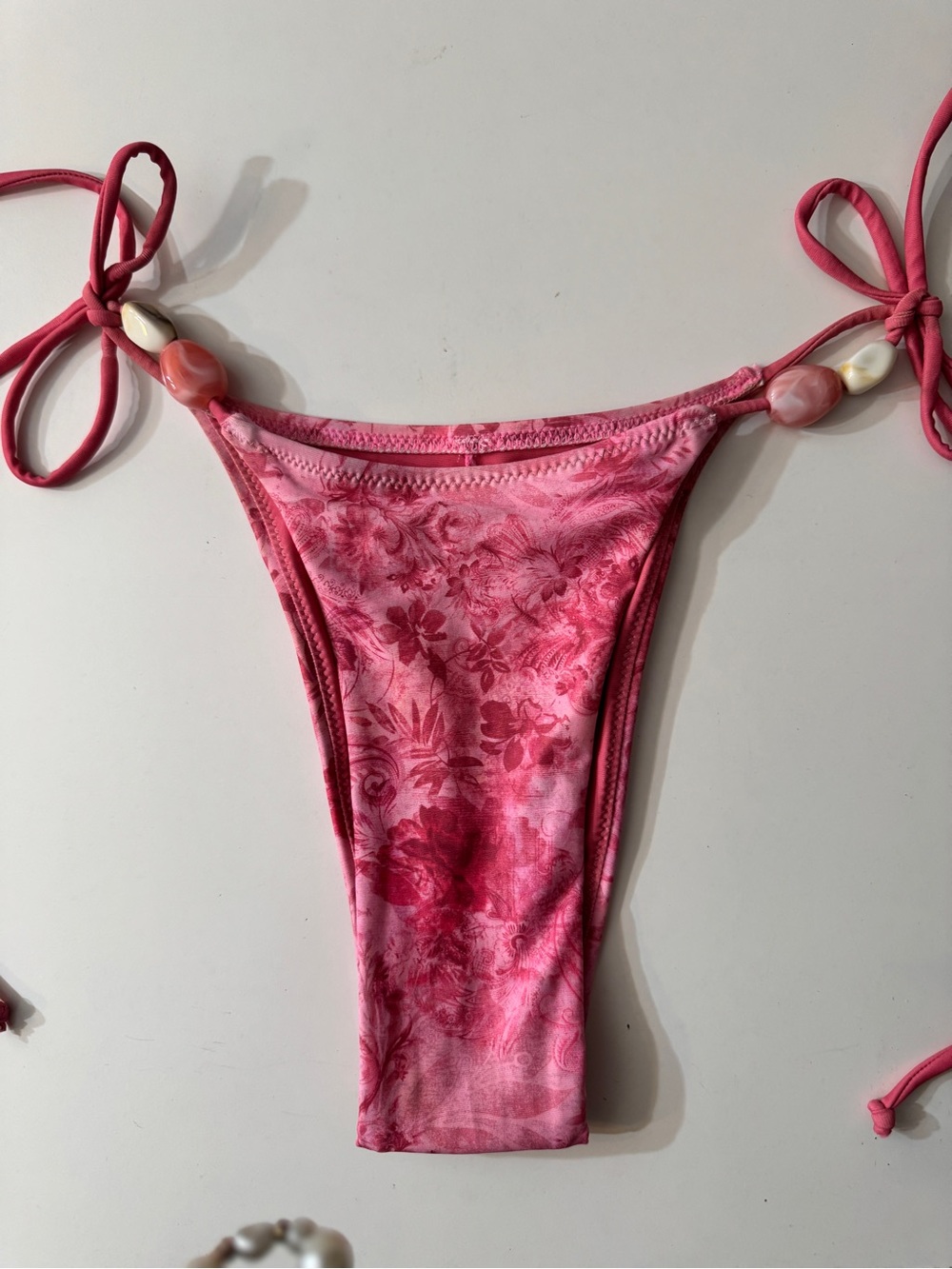 PEPPERMAYO Pink Floral Tie-String Bikini Set with Sarong - Picture 4 of 6